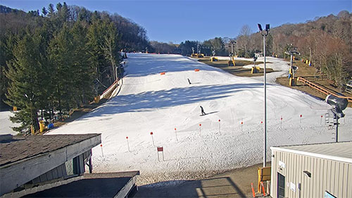 people skiing down a slope